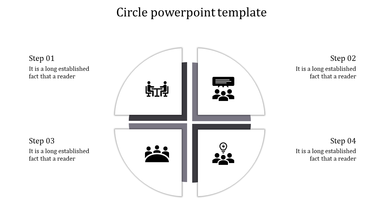 Innovative Circle PowerPoint Template with Four Nodes